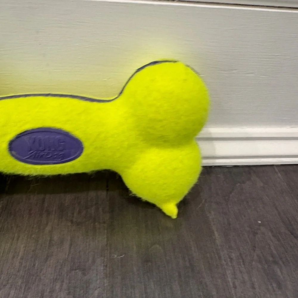 Kong AirDog Large Dog Pet Tennis Ball Bone Toy - Vibrant Yellow